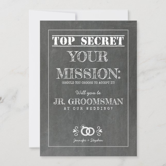 Invitación Misión secreta superior - Propuesta de Groomsman j (Anverso)