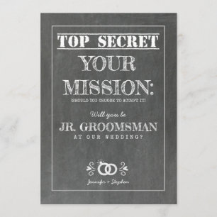 Invitación Misión secreta superior - Propuesta de Groomsman j