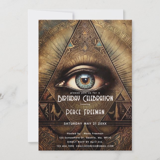 Invitación Misítico Tercer Ojo, Espiritual (Anverso)