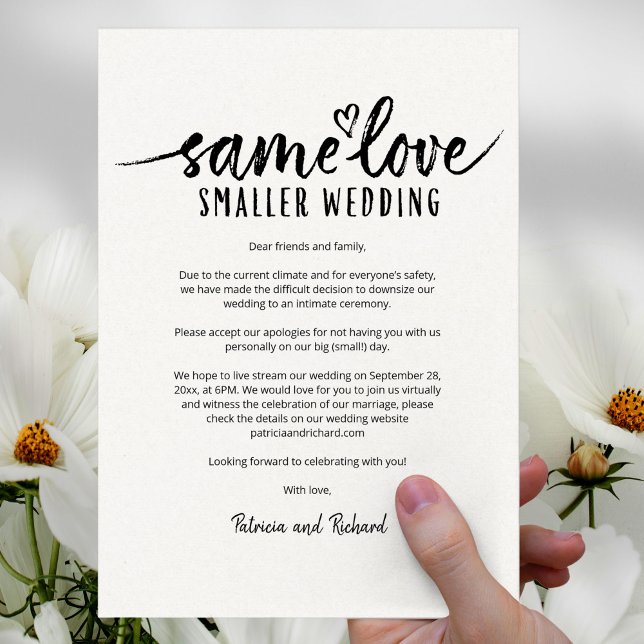 Invitación Mismo amor Boda menor Boda de tamaño reducido (Subido por el creador)