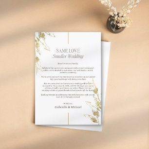Invitación Mismo Amor Bodas más Pequeñas Disculpa Reducida Or