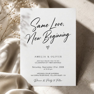 Invitación Mismo Amor Nuevo Comienzo Boda de Reanudación del