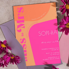 Invitación Miss a la señora ducha retro caliente rosa moderno