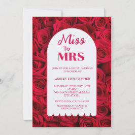 Invitación Miss a la señora Red Roses Arch Bridal Shower