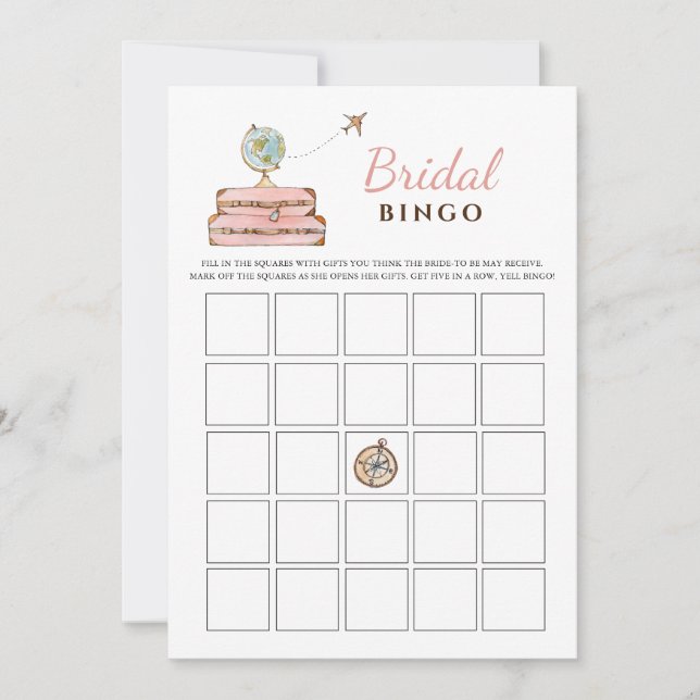 Invitación Miss a la Sra. Bridal Shower Bingo (Anverso)