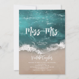 Invitación Miss a la Sra. Moody ocean beach bridal