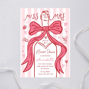 Invitación Miss a Mrs Ducha de Novia Cinta Rosa Champán