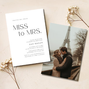 Invitación Miss Blanca Y Negra Con Foto De La Ducha Bridal