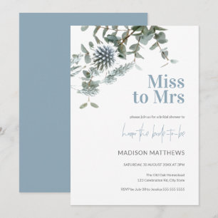 Invitación Miss botánica Blue Thistle a la señora Bridal Show