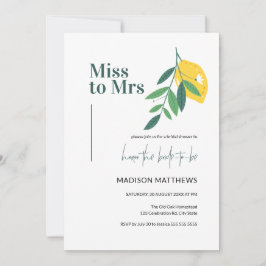 Invitación Miss Citrus limón a la señora Summer Bridal Shower