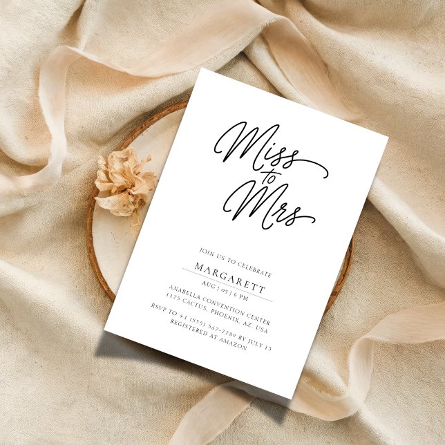 Invitación Miss escritura mínima a la señora ducha nupcial ba (Subido por el creador)