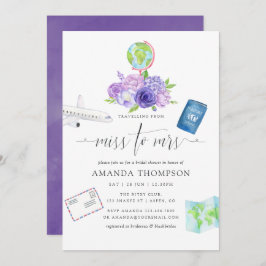 Invitación Miss Floral Ultra Violeta A La Sra. Bridal Shower