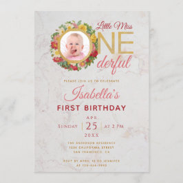 Invitación Miss Maravillosa Foto en primer cumpleaños de Wrea