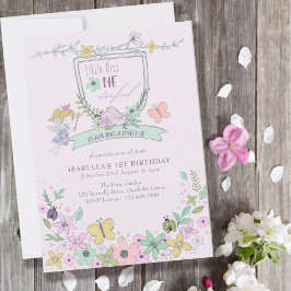 Invitación Miss Maravilloso Chica de Hadas Cutas Primer Cumpl
