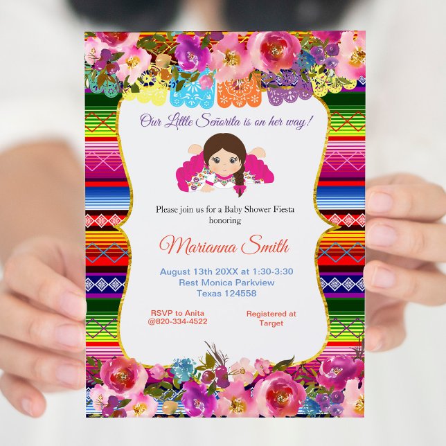 Invitación Miss mexicana Rosa Fiesta Chica Baby Shower (Subido por el creador)