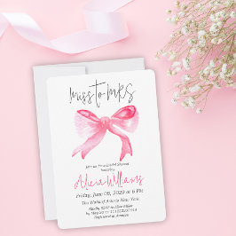 Invitación Miss Mínima a la ducha de novias de la cinta rosa 