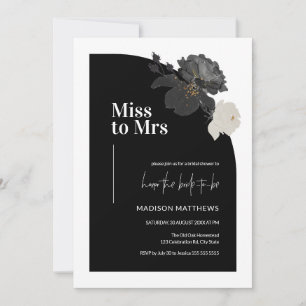 Invitación Miss Mínima de Medio Arco a la Sra. Black Floral B
