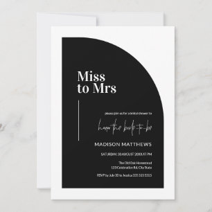Invitación Miss Mínimo de Medio Arco a la Sra. Bridal Blanco 