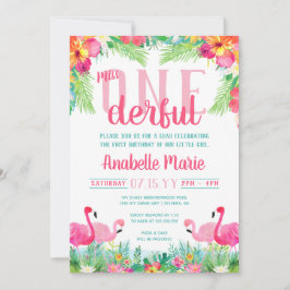 Invitación Miss OneMaravilloso Primer Cumpleaños Luau