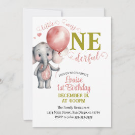 Invitación Miss Pequeña Chica Maravillosa Primer Cumpleaños