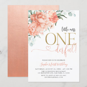 Invitación Miss Pequeña Floral de Rubor Maravillosa Primer Cu