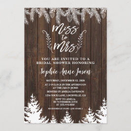 Invitación Miss Rústica A La Ducha Bridal De La Sra. Wood Pin