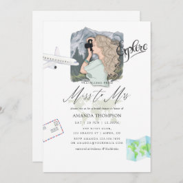 Invitación Miss - Sra. Mountain Adventure Travel Bridal Showe
