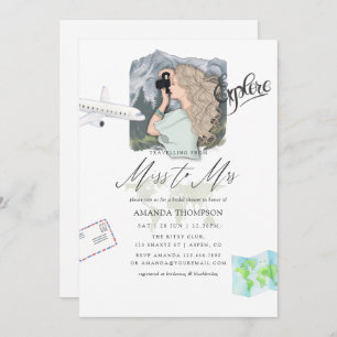 Invitación Miss - Sra. Mountain Adventure Travel Bridal Showe