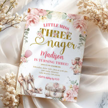 Miss Tanguita de Oro Rosado Tercer Cumpleaños