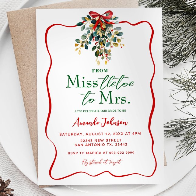 Invitación Miss-tletoe a la Sra. Navidades Bridal Shower (Subido por el creador)