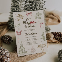 Invitación Misstletoe a la Sra. Navidades Bridal Shower