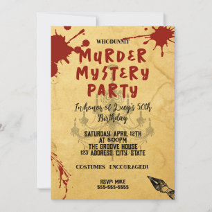 Invitación misterio de asesinato whodunit fiesta sangrienta 4