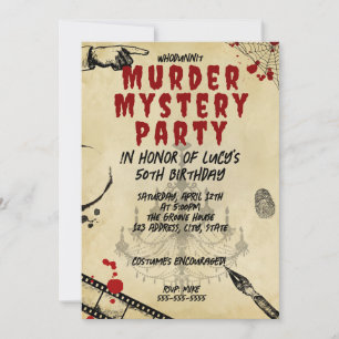 Invitación misterio de asesinato whodunit fiesta sangrienta 4