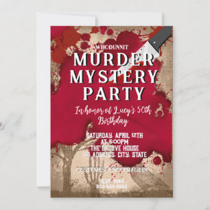 Invitación misterio de asesinato whodunit fiesta sangrienta 4