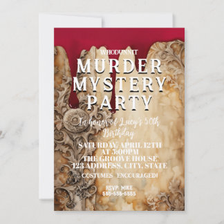 Invitación misterio de asesinato whodunit fiesta sangrienta 4