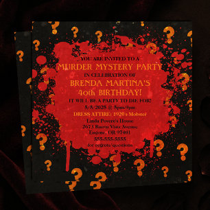 Invitación Misterio sangriento de muerte