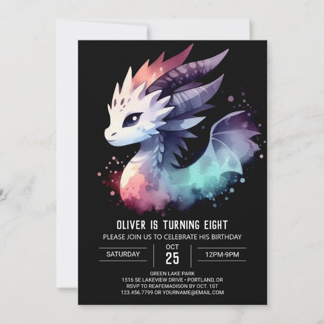 Invitación Misterioso Día del Dragón Intenso (Anverso)
