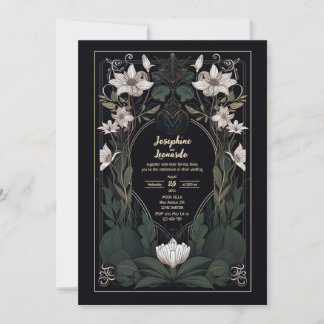 Invitación mística a la boda de Art Nouveau oscuro