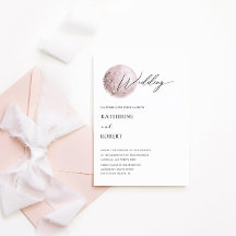 Invitación mística a la boda rosada en Rubor Moon