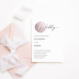 Invitación mística a la boda rosada en Rubor Moon