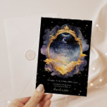 Invitación mística celestial de la Boda Azul de Or<br><div class="desc">Nuestra colección "Boda celeste místico" incluye elementos celestes acuarelas en tonos azules y dorados,  acompañados de un elegante tipo de letra de guión sérico. Puede encontrar elementos coincidentes de esta colección en nuestra tienda. Contáctenos por correo electrónico o chat si tiene alguna solicitud especial y estaremos encantados de ayudarle.</div>