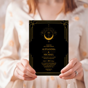 Invitación mística de Boda de estrellas celestes d