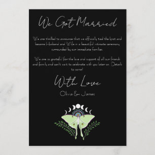 Invitación Mística Luna Mariposa Boho Negra Fases Lunares