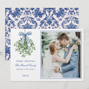Invitación Mistletoae rosa y azul