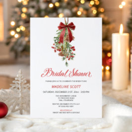Invitación Mistletoe Christmas Winter Bridal Shower