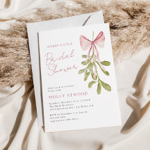 Mistletoe Dusty Rosa Bow Bridal Shower