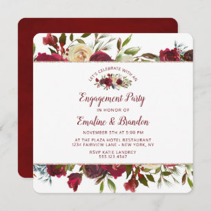 Invitación Mistletoe Manor Celebremos Partido de Compromiso