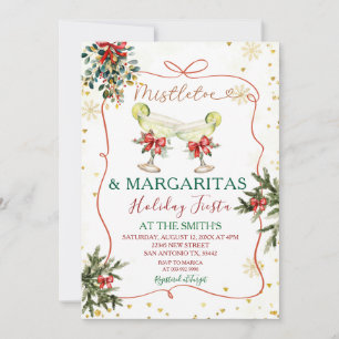 Invitación Mistletoe Margaritas entrega Fiesta de vacaciones
