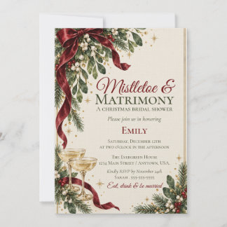 Invitación Mistletoe & Matrimonio Despedida de Soltera de Nav
