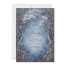 Misty Blue Enchanted Forest Gold Filigree Wedding